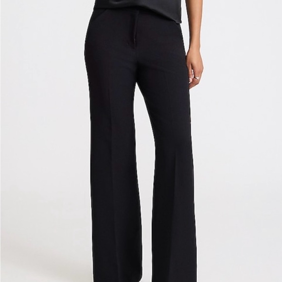 Express Black Editor Flare Trouser High Rise - BRAND NEW - 4 LONG L - Picture 2 of 11